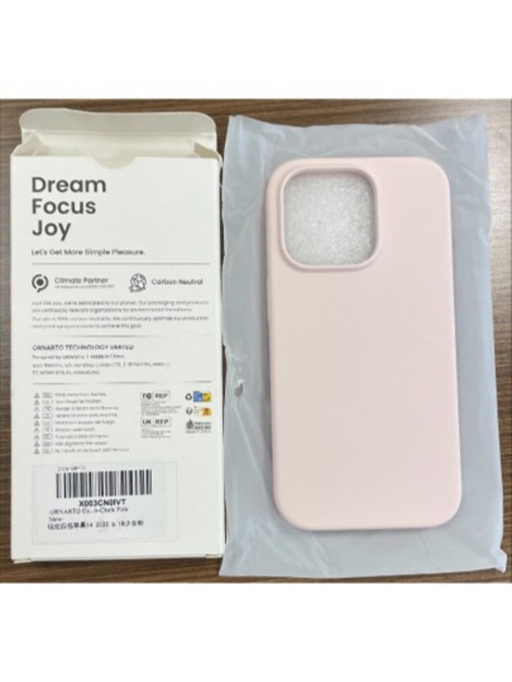 ORNARTO Chalk Pink Slim Liquid Silicone Protective Case iPhone 14 Pro
